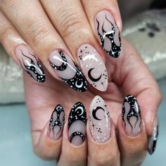 Witchy Nails, Black Flame, Nagel Tips, Nail Swag, Nail Designs Spring, Nail Glue, Fall Nail Designs