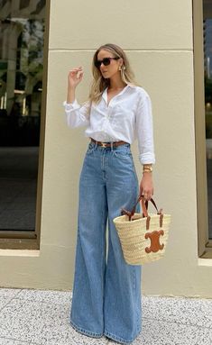 Wide Leg Outfit, Wide Leg Jeans Outfit, Legs Outfit, Wide Legged Jeans, Looks Pinterest, Mode Inspiration