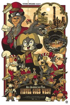 an american tail movie poster with cartoon characters