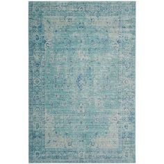 an area rug with blue and white colors