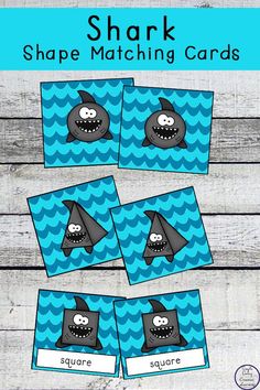 shark shape matching cards for kids to practice their shapes and number recognition skills in the classroom