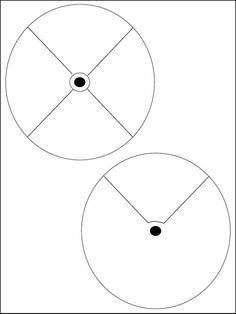 two circles with black dots in the middle and one circle at the bottom, both on top of each other