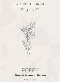 the label for poppy by birth flower