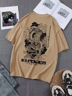 Mens Graphic Tee Outfit, Animal Tshirt Design, Graphic Tees Street Style, Street Tshirt, Minimal Shirt Design, Streetwear Tshirt Design, Designer Graphic Tees, Dragons Clothes, Streetwear For Men