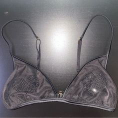 Black Mesh With Black “Bling” Rhinestone Hearts Victoria’s Secret Very Sexy Bralette. Size Medium. Has Adjustable Straps. Released In December 2014. Brand New Without Tags. Reasonable Offers And Bundles Are Welcome. Victoria's Secret Triangle Top With Built-in Bra, Black Triangle Top Bra For Night Out, Rhinestone Heart, Black Mesh, Women's Intimates, Victoria’s Secret, Bralette, Adjustable Straps, Victoria's Secret