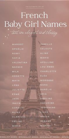 the baby girl names in front of the eiffel tower