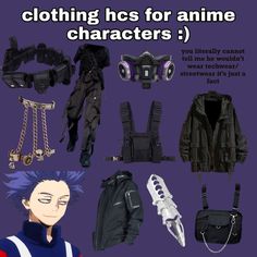 Mha Outfits Inspired, Hawks Inspired Outfit, Bnha Inspired Outfits, Bakugou Inspired Outfit, Shinsou Hitoshi Headcanons, Mha Casual Clothes, Character Inspired Outfits Casual Cosplay, Outfits Inspired By Anime Characters, Shinsou Hitoshi Cosplay