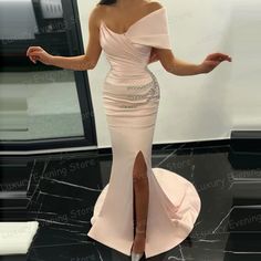 Luxury Elegant Mermaid Evening Dresses 2024 Woman's Sexy Sleeveless One Shoulder Split Prom Gowns Mermaid Evening Dresses, Dresses 2024, Prom Gown, Evening Dresses, One Shoulder, Split, Mermaid, Prom, Dresses