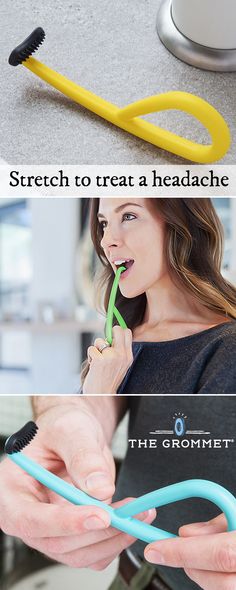 This Made in the USA tool helps you stretch out jaw muscles for tension headache relief. Just two quick sessions a day help alleviate built-up tension in the jaw before it can spread to other muscles in the neck and head and result in a headache. Tension Headache Relief, Jaw Muscles, Vicks Vaporub Uses, Uses For Vicks, Sinus Headache, Skin Bumps, Front Teeth, Migraine Relief, Tension Headache