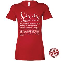 a women's t - shirt with the words sorry on it