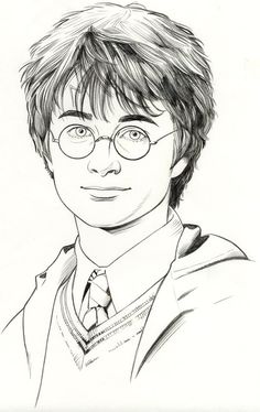 a pencil drawing of harry potter