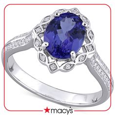 in stock Macy's Silver Rings With Gemstone, Macy's Silver Gemstone Rings, Macy's Gemstone Jewelry With Round Cut, Macy's Gemstone Jewelry Round Cut, Tanzanite Diamond Ring With Diamond Accents, Tanzanite Diamond Ring With Accents, Classic Macy's Diamond Ring With Accent Stones, Macy's Classic Diamond Ring With Accent Stones, Macy's Diamond Ring With Accent Stones For Formal Occasions