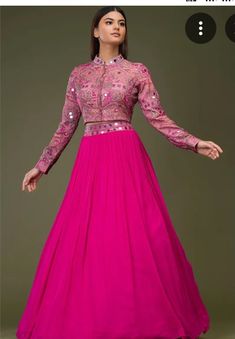 Lehanga Full Length Blouse Designs, Full Hand Lehenga Design, Long Choli Designs Lehenga, New Style Gown Design, Full Sleves Desine For Blouse Lehenga, New Fashion Design, Fancy Long Skirt Outfits, Latest Long Gown Design Indian, Haldi Pink Outfit