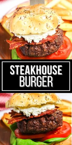 steakhouse burger with lettuce, tomato and cheese