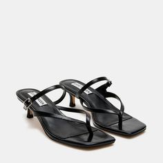 JESSA Black Leather Strappy Kitten Heel | Women's Designer Shoes – Steve Madden Canada Luxurious Heels, Steve Madden Store, Shoes Steve Madden, The Company Store, 2 Inch Heels, Footwear Design Women, Kitten Heel, The Struts, Designer Shoes