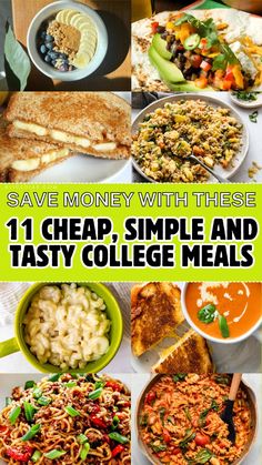 the cover of save money with these 11 cheap, simple and tasty college meals