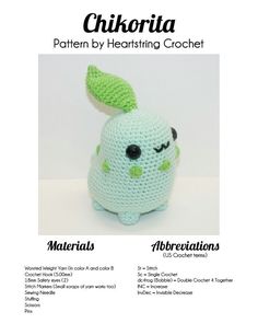 a crochet pattern for a stuffed animal