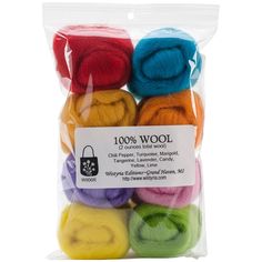 100 % wool crafting kit - assorted colors and sizes in plastic bag for sale