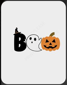 the letter b is for halloween with two pumpkins and a jack - o'- lantern