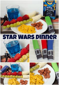 star wars dinner with grapes, strawberries and bananas