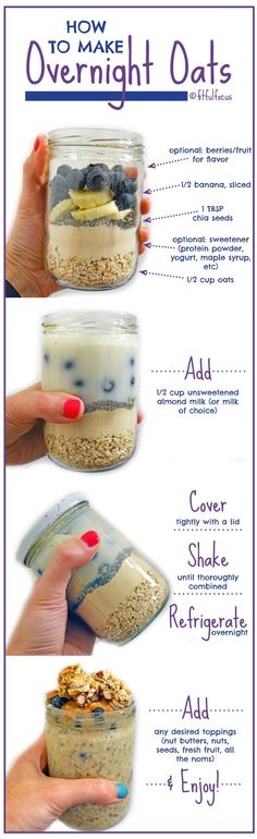 the instructions for how to make overnight oatmeal