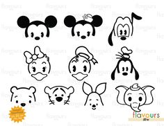 mickey mouse and minnie mouse face svg cut files for cricut or silhouette