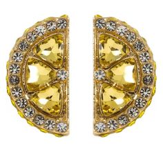 Price Firm Unless Bundled Nwt Gold-Tone Plated Brass With Sparkly Crystals Approximately 1" Smoke-Free Home, No Modeling. Sparkly Crystals, Lemon Slice, Crystal Stud Earrings, Earrings Color, Jewelry Gold, Boutique Jewelry, Ladies Boutique, Gold Yellow, Gold Jewelry