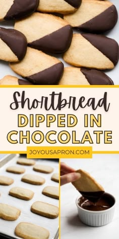 shortbread dipped in chocolate is an easy dessert that's ready to be eaten