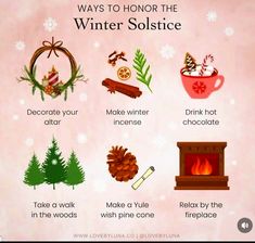 a poster with different types of winter solstice and how to use it in the home