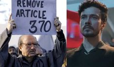 two men holding up signs in front of them, one with the words remove article 350