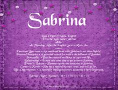 a purple background with flowers and the words sabarina in white lettering on it