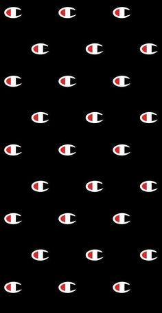 a black background with red and white circles