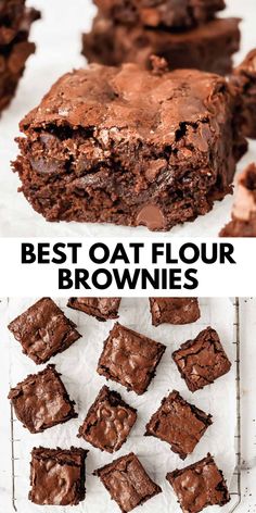 Fudgy healthier oat flour brownies are so rich with chocolate flavor, you won't believe they are made with oatmeal flour and are gluten-free! Deliciously healthy and easy to make! Just about 185 calories per serving! How To Make Flour, Flourless Brownies, Low Calorie Dessert, Brownie Toppings, No Bake Brownies, Brownies Recipe