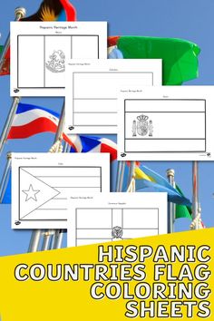 Explore the flags of Spanish-speaking countries with these Hispanic Heritage Month Flag Coloring Sheets.

Once your children have completed the coloring project, you can ask them to present their flags and share one important fact about the country their flag represents.

Afterward, proudly hang the flags around the classroom. The flags will make a fun and colorful decoration that is perfect for recognizing this special month. And your students will be excited to show the display to others. Spanish Speaking Countries Flags, Hispanic Flags Coloring Pages, Hispanic Heritage Month For Preschool, Hispanic Heritage Month Projects, Hispanic Heritage Crafts For Kids, Hispanic Heritage Month Activities Elementary, Hispanic Hertiage Projects, Hispanic Heritage Month Kindergarten, Hispanic Heritage Month Crafts Preschool