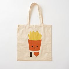 100% cotton reusable shopping carry bag with digital print on one side. If you love French fries this is something for you This Cute Kawaii design is aesthetic and funny Perfect for fast food and french fries lovers Kawaii Cotton Canvas Bag Rectangular, Kawaii Cotton Canvas Rectangular Bag, Kawaii Rectangular Cotton Canvas Bag, Kawaii Cotton Canvas Bag For Daily Use, Cute Cotton Canvas Bag For Gift, Love French, Kawaii Design, French Fries, Junk Food