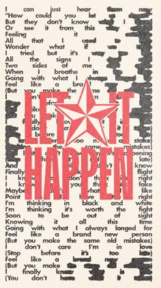 a red star is on top of the words let it happen