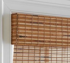 the bamboo blinds are closed and ready to be used