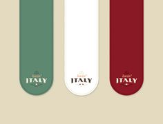 three different colors of the italian flag are shown in this set of four vertical banners