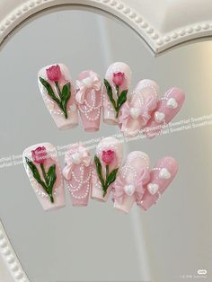 Fake Nails Designs, Hello Nails, Asian Nails, Pretty Nail Art, Pink Acrylic Nails, Long Acrylic Nails