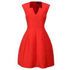 A short dress in a taffeta fabric which has a seductive and flared cut: a V neckline and a fitted waist. It is suitable for semi-formal occasions or evenings for a polished look and refined style. Main material: 81% Cotton, 19% Silk. Lining: 100% Polyester.  Washing temperature 30° maximum in delicate cycle. Low ironing temperature / bleaching prohibited. Do not tumble dry. Red V-neck Dress With Pleated Bodice, Red Midi Dress With Pleated Bodice For Cocktail, A-line Mini Dress With Pleated Bodice For Date Night, Date Night A-line Mini Dress With Pleated Bodice, Party Fit And Flare Midi Dress With Flattering Cut, Chic Pleated Bodice V-neck Party Dress, Chic V-neck Dress With Pleated Bodice For Party, Red Fitted A-line V-neck Dress, Chic V-neck Party Dress With Pleated Bodice