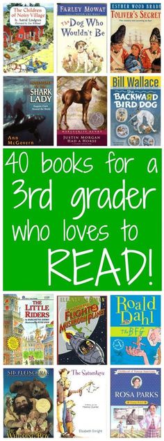 the top ten books for a 3rd grader who loves to read, with text overlay