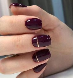 Fall Nail Colors for Women Over 50 18 Ideas - women-club.online Burgundy Nail Designs, Dark Nail Designs, Wine Nails, Square Nail, Square Nail Designs, Fall Nail Art Designs, Nail Colors Winter, Short Square Nails, Purple Nail