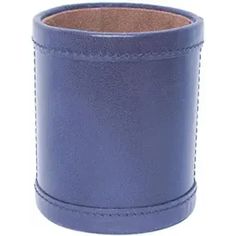 a blue leather cup holder on a white background