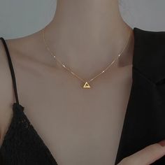 Triangle Pendant Necklace - Gold Triangle Necklace - Silver Triangle Necklace - Geometric Necklace - Gold Triangle - Minimalist Necklace - Gift for her - Gift for Mom Celebrate modern elegance with our enticing Triangle Pendant Necklace. This versatile piece comes in both gold and silver, making it the perfect geometric accessory for any occasion. The minimalist design adds a touch of sophistication, making it an ideal gift for her or a thoughtful gesture for Mom. Elevate your style with this ti Minimalist Metal Clavicle Chain Charm Necklace, Minimalist Triangle Metal Necklace, Minimalist Pendant Chain Necklace, Minimalist Chain Necklace As Gift, Geometric Accessories, Skin Craft, Gold Triangle, Pendant Necklace Gold, Triangle Necklace