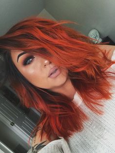 Hair Color For Fall, Orange Hair Dye, Sunset Hair, Red Ombre Hair, Fall Hair Color Ideas, Hair Color Orange