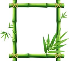 the bamboo frame is made up of green leaves