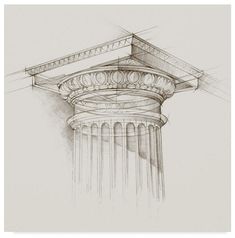 an architectural drawing of a column