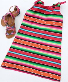 "Stunning Serape Fiesta Party Dress. This amazing Style is a classic Ties Shoulders A-Line Dress that you will fall in love. This is a timeless look that is simple to dress up or down. Very Comfy for that little Princess. This Print just screams Vacation, Summer, Birthday Parties, Family Gatherings. Bodice fully lined. Listing is for Dress ONLY ---------------------------------------------------------------------------------------------------------------------------- We use US Sizes from our Pat Red Summer Dress For Fiesta, Multicolor Dress For Cinco De Mayo Fiesta, Multicolor Fiesta Dresses, Summer Fiesta Sleeveless Dress, Casual Multicolor Dresses For Fiesta, Red Sleeveless Dress For Fiesta, Casual Summer Fiesta Dresses, Casual Fitted Dresses For Fiesta, Multicolor Beach Dress For Cinco De Mayo