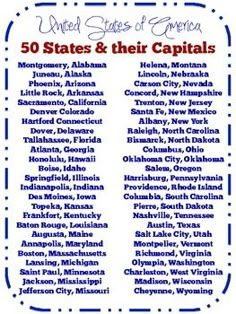 the 50 states and their capital cities