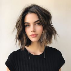 50 Chin Length Haircuts: Chic Styles for a Trendy Look In 2023 Chin Length Straight Hair, Short Hair For Chubby Faces, Haircuts Ideas For Women, Bob Hairstyle Ideas, Short Layered Bob Haircuts, Bob Haircut For Round Face, Chin Length Haircuts, Bob Hair Color, Choppy Bob Haircuts